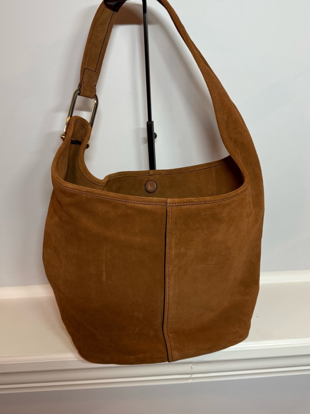 Suede Shoulder Bag in Brown